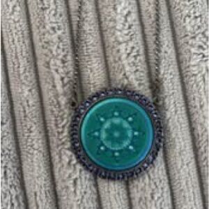 Sabika Green and blue purple crystal medallion